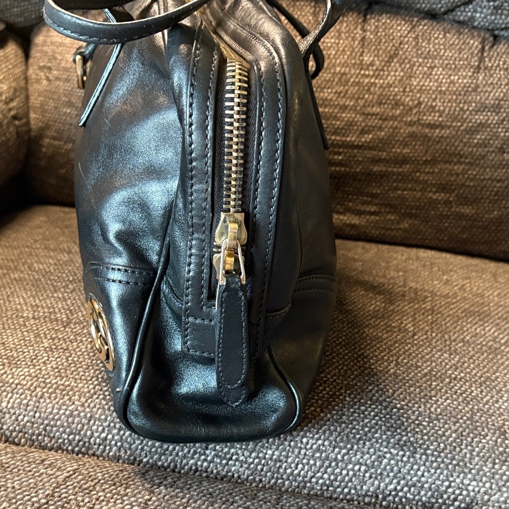 Gucci Britt Black Leather Shoulder Boston Bag - Picture 6 of 13